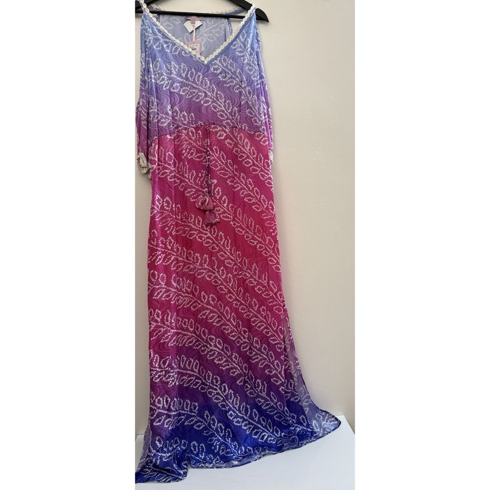 NWT Calypso st Barth Maxi Silk Tropical Ombre Beach Dress Sundress Sz‎ S